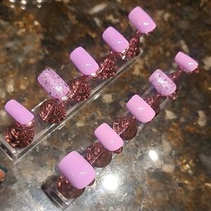 Full Custom Made Set of Press On Nails "Perfect Purple"